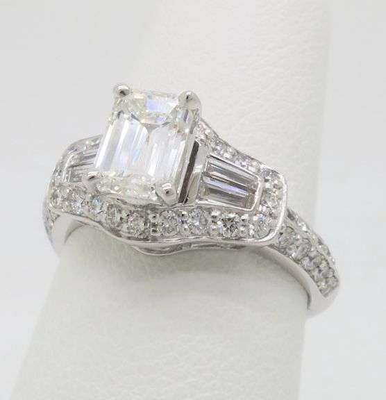 1.94CTW Earth Mined Emerald Cut Diamond Ring