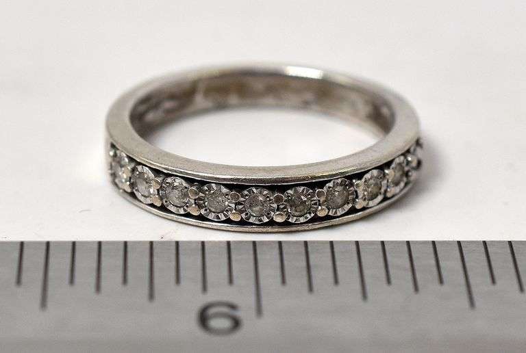 Diamond Band Ring in Sterling Silver