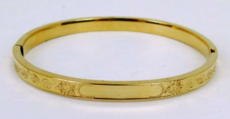 Vintage Gold Filled Engraved Bangle Bracelet