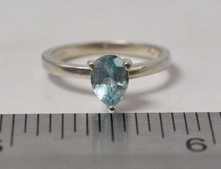 Blue Topaz Gemstone Ring in Sterling Silver