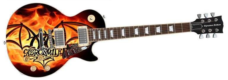 Aerosmith Tom Hamilton Signed "Aero Inferno" Custom 1/1 Graphics Guitar ACOA