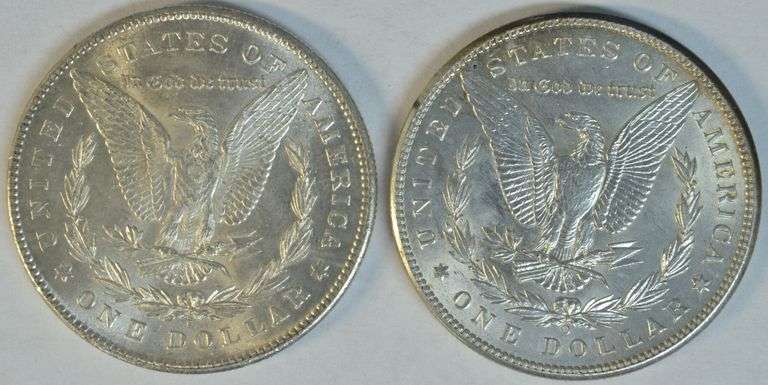 Lustrous BU 1878-S and 1898-O Morgan Silver Dollars