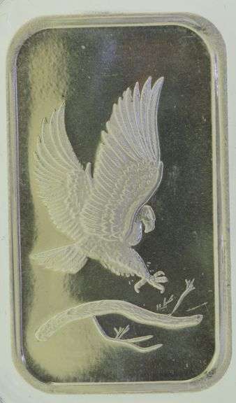 Eagle Prospector and Donkey 1 oz .999 Silver Bar