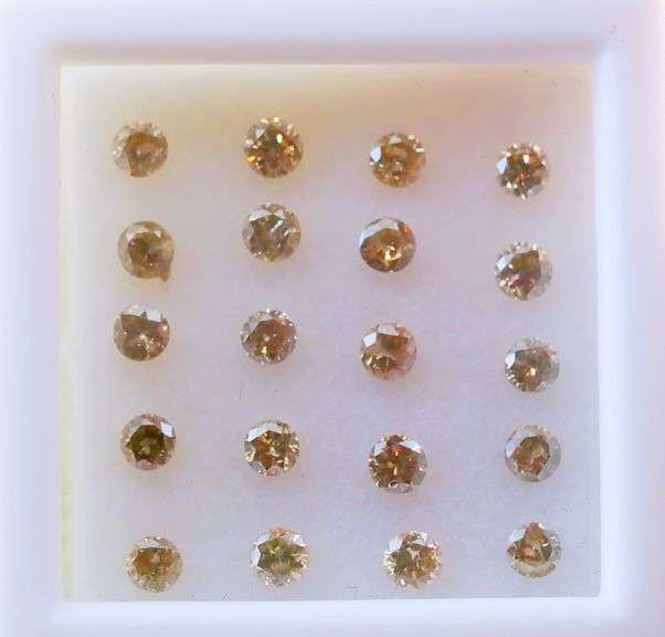 Heavy! .90ct set of untreated Champagne Diamonds!