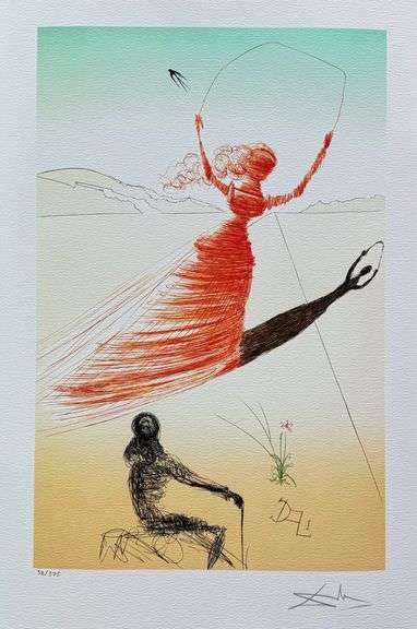 Pencil Numbered Salvador Dali, Alice In Wonderland