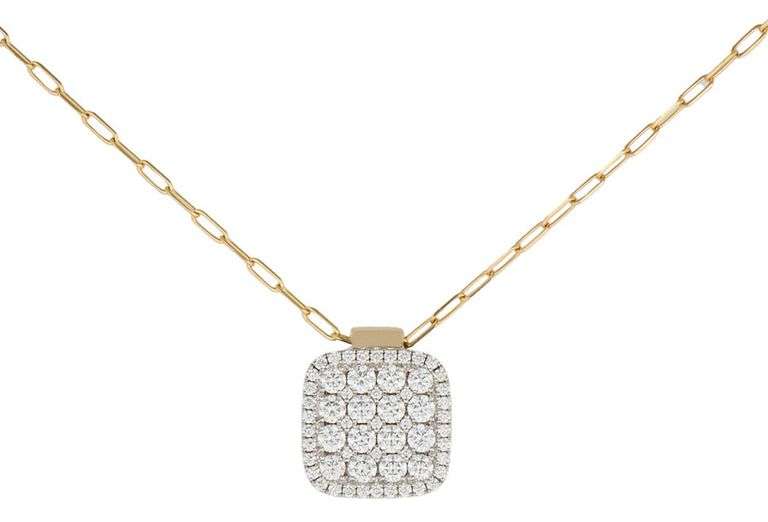 New Frederic Sage Large Firenze II 1.09ctw Diamond Pendant Necklace in 14K