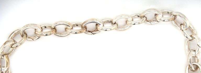 Tiffany & Co oval link bracelet  and enamel heart shaped charm