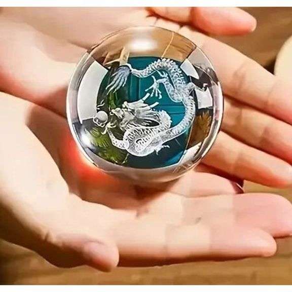 3D Dragon Ball Night Light with Wooden Base