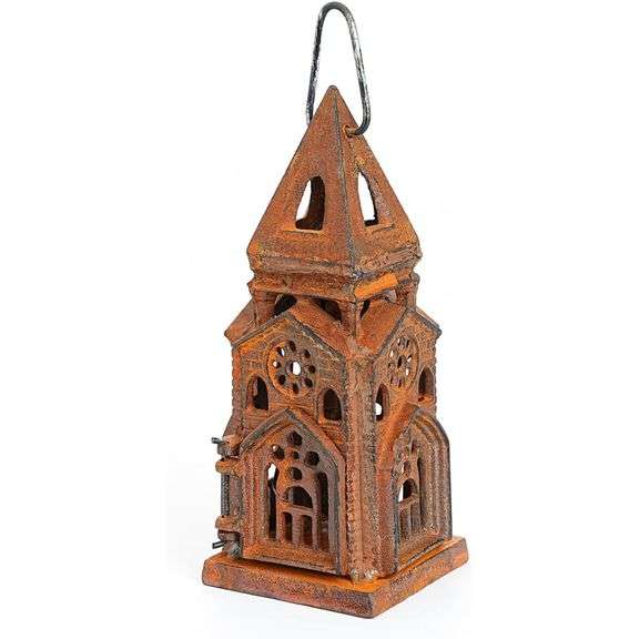 Cast Iron Church-Shaped Candle Holder