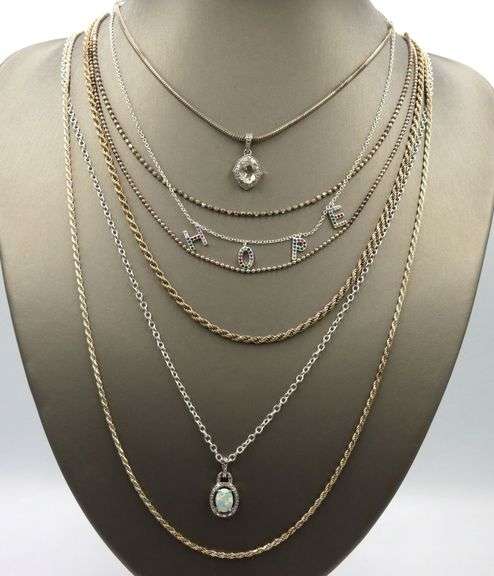 Group lot of 7 vintage 925 sterling silver necklaces