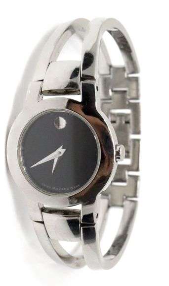 Movado Amarosa black dial bangle watch