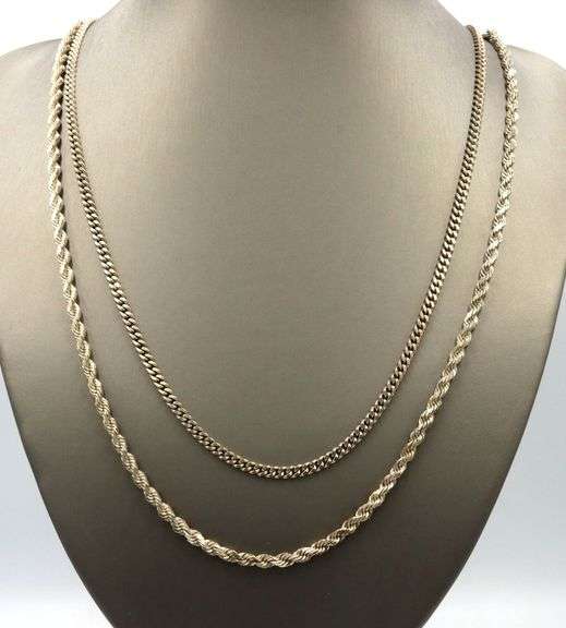 Group lot of 2 vintage 925 sterling silver chains