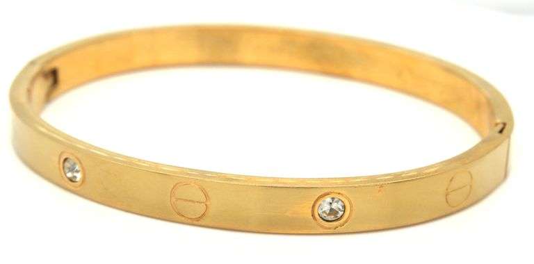 Gold plated love bangle bracelet