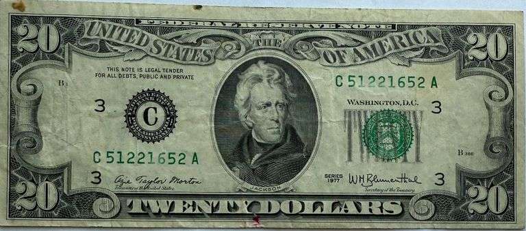 $20 1977 Error Note