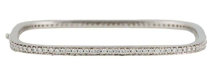 2.15ctw Diamond Square Shaped Bangle Bracelet in 18K