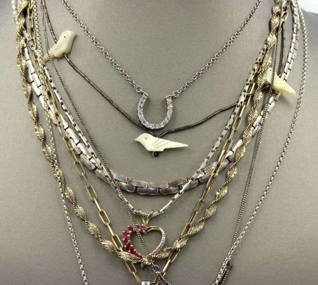Vintage 925 sterling silver lot of 8 necklaces