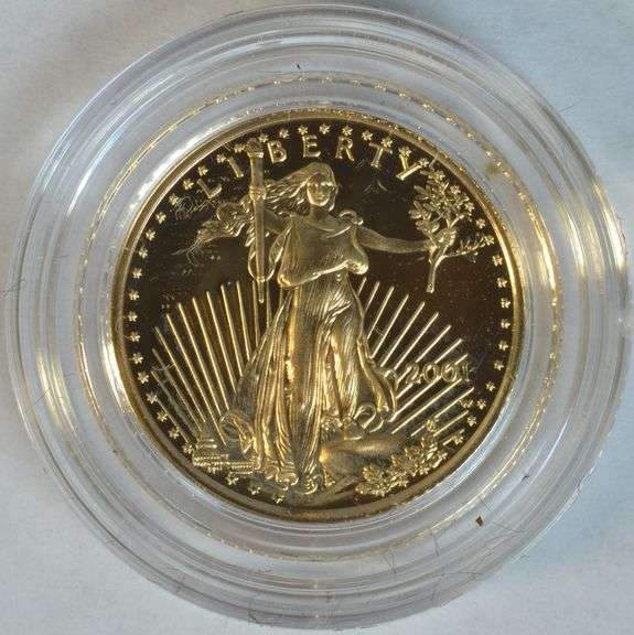 Superb Gem Ultra Cameo Proof 2001-W $5 Gold Eagle. Box/COA