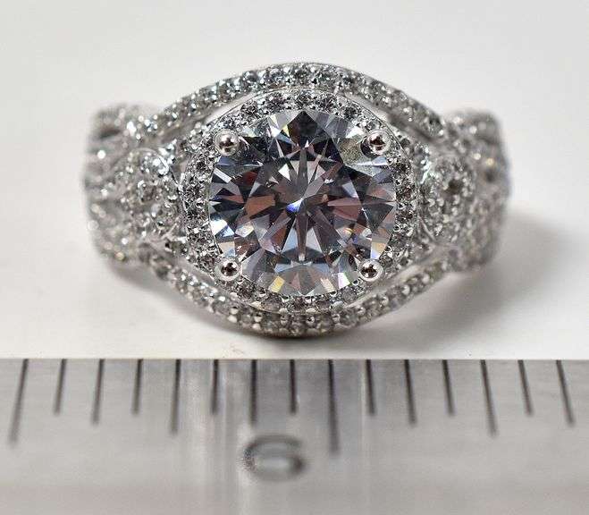 Cz Gemstone Ring in Sterling Silver