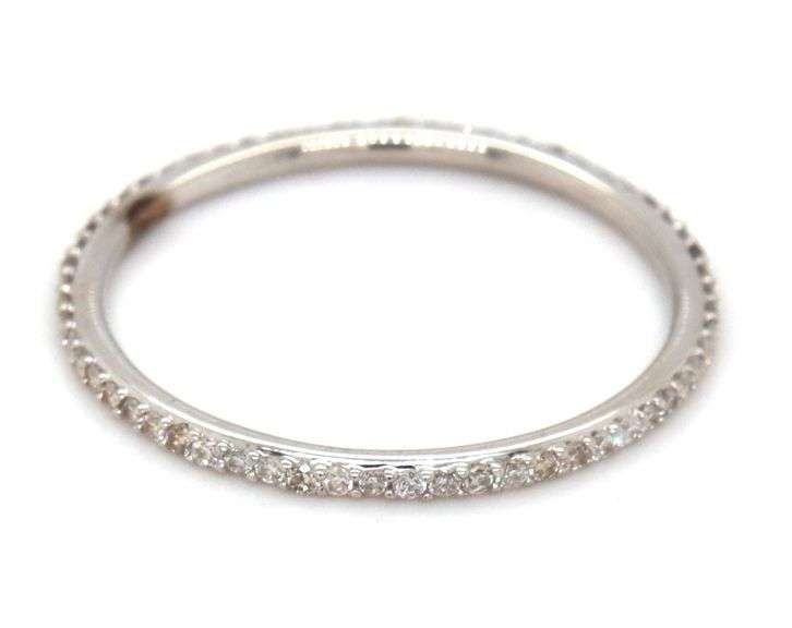 14kt White gold Thin diamond Eternity band