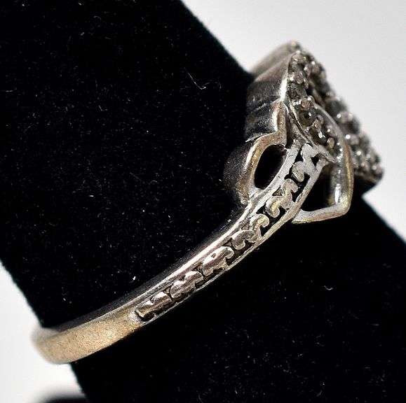 Diamond Heart Ring in Sterling Silver