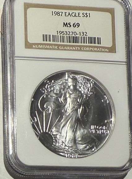Frosty 1987 NGC MS 69 Silver Eagle.