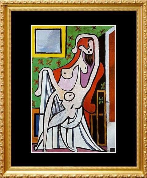 Collectible Pablo Picasso, Large Nude in a Red Armchair
