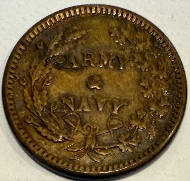 1863 Cannon and Ammo Army Navy Near Unc Patriotic Civil War Token