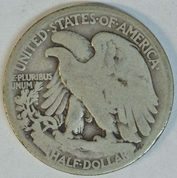 The Rare key date 1921-D Walking Liberty Half Dollar in Gd/VG