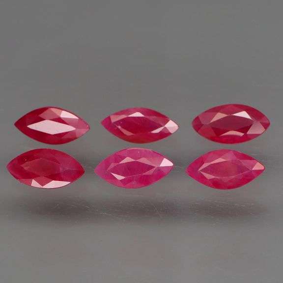 Fantastic 3.84ct set of MARQUISE CUT Burmese Rubies!