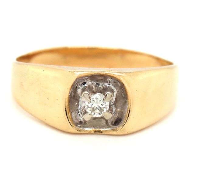 Unisex 14K YG Ring with Diamond