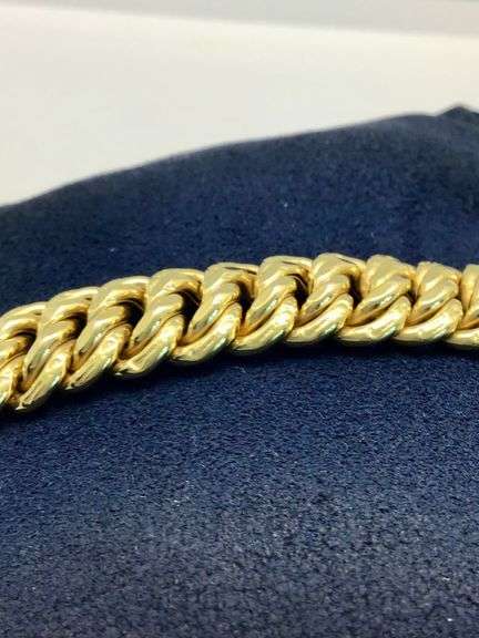 14K Yellow Gold Interlinked Cuban Bracelet