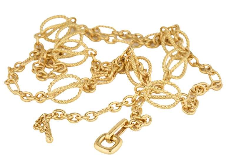David Yurman Twisted Cable Lantana Link Necklace in 18K