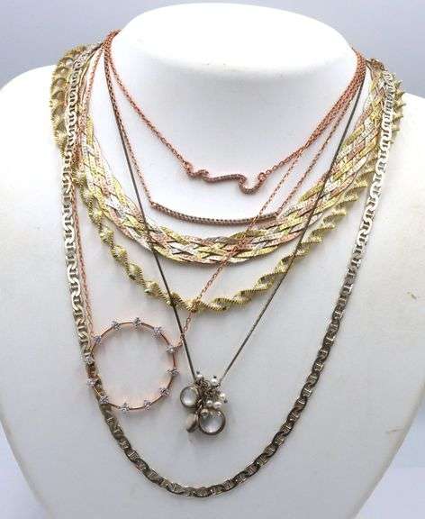 Group lot of 7 Vintage 925 sterling silver necklaces