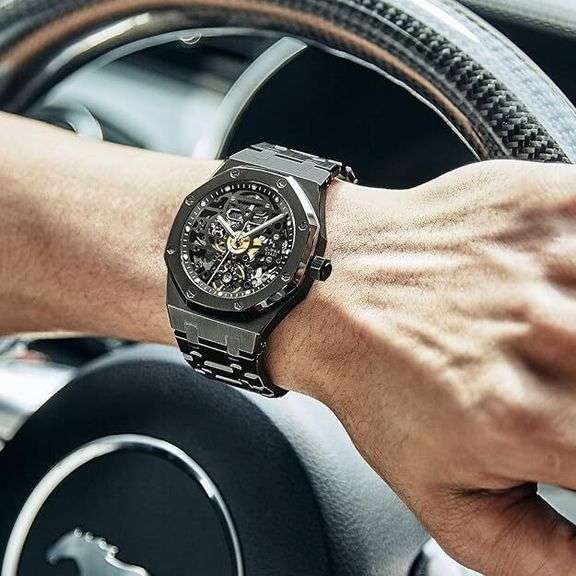 Automatic Skeleton Mechanical Stainless Steel Watch