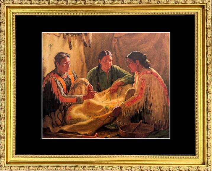 Rare  Joseph Henry Sharp, Story of the War Robe