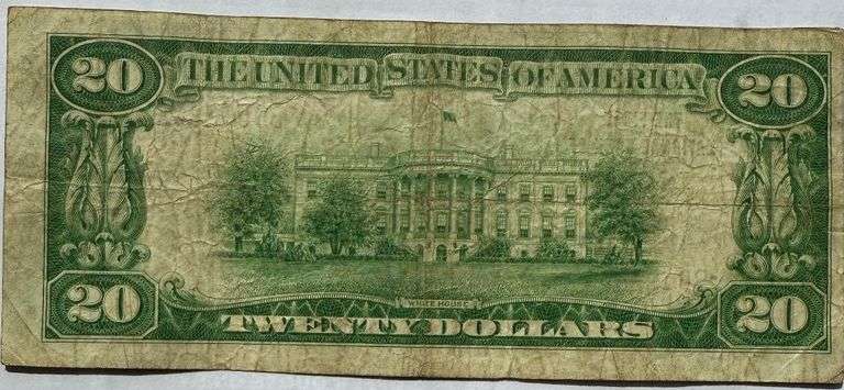 $20 First Natl Bank  of Logan Utah 1929 Series NationaL Note
