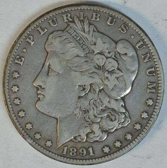 Very sharp 1891-CC Morgan Silver Dollar. Key date