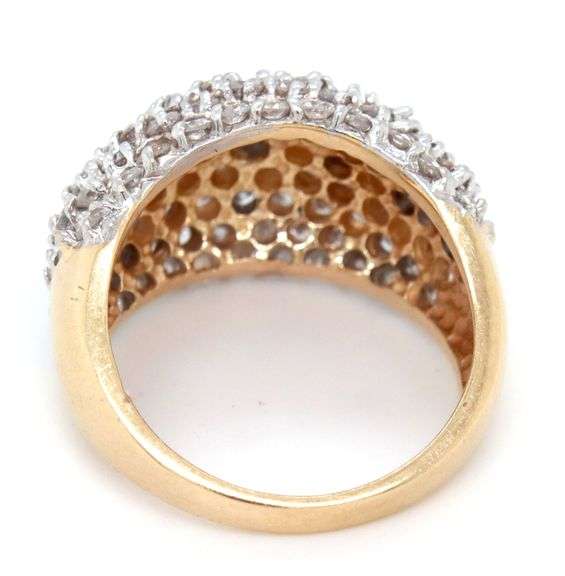 Glittering 14K YG Dome of Diamonds- 3 Cts. Total Weight