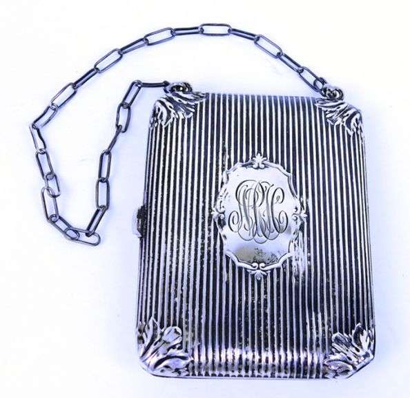 Antique Sterling Silver Evening Purse with Compact