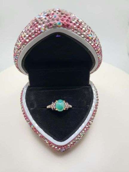 Victorian natural emeralds and diamond accent ring