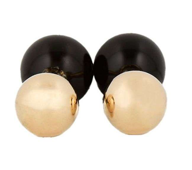 Vintage Tiffany & Co. Black Onyx Ball Cufflinks in 14K