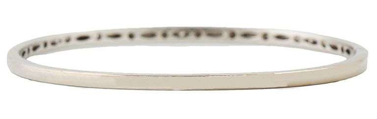 0.28ctw Diamond Burnished Set Bangle Bracelet in 18K