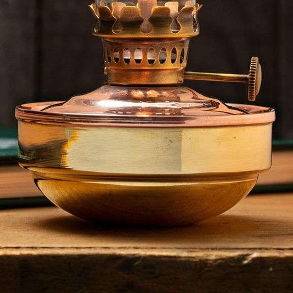 Copper & Brass Oil Lamp with Glass Bulb