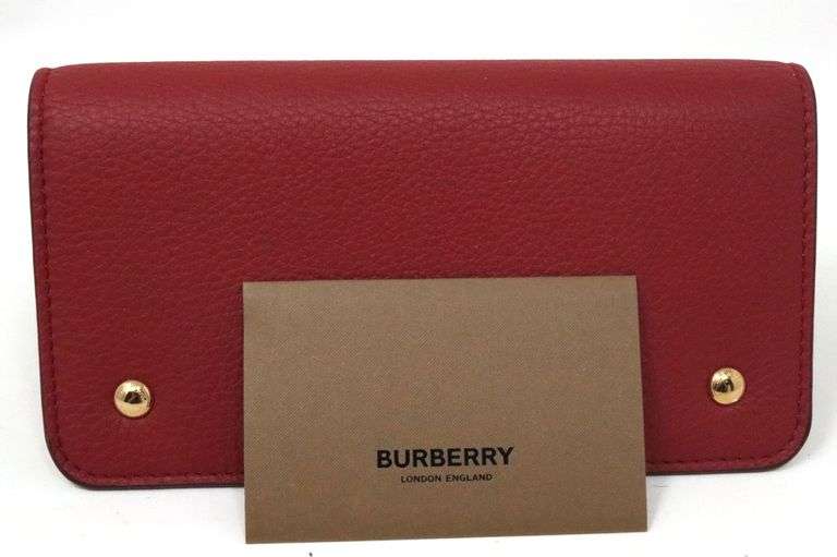 Brand new Burberry burgundy leather wallet
