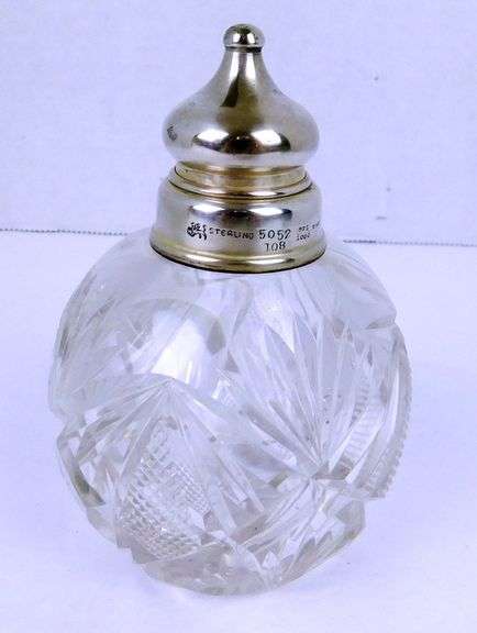 Antique Glass & Sterling Silver Scent Bottle