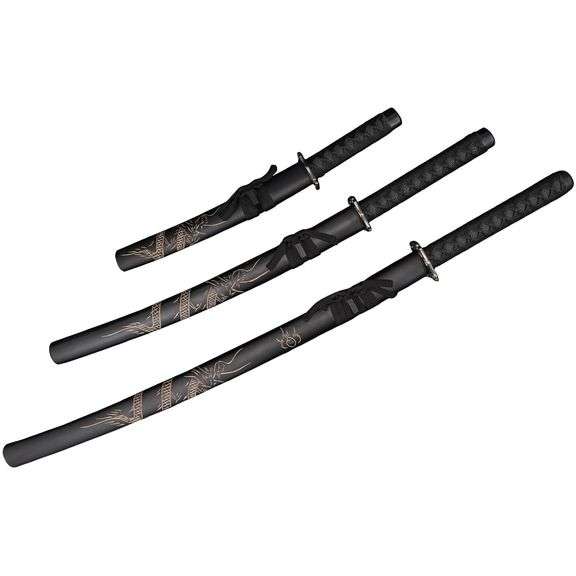 3-Piece Set Samurai Sword with Display Stand