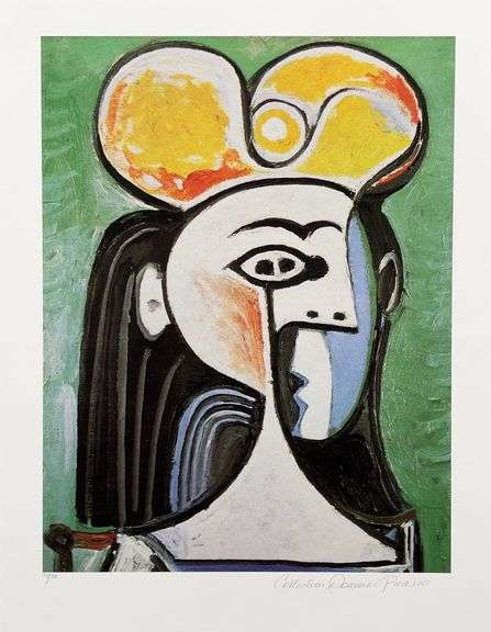 Pablo Picasso, Girl With Black Hair And Yellow Hat