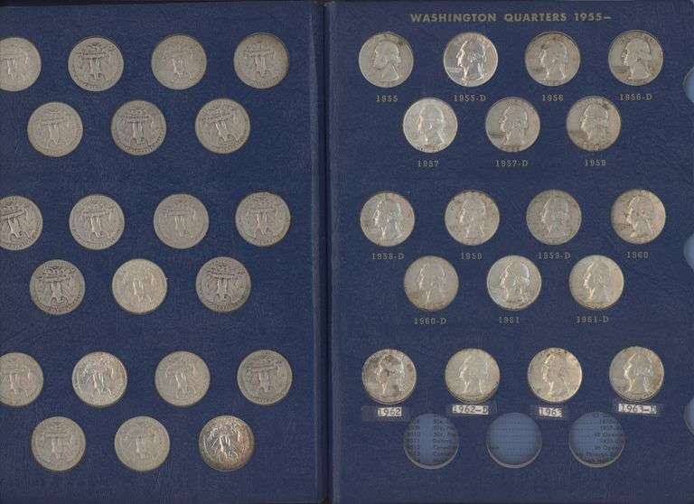 Nearly Complete Set 79 Washington Quarters 1932 to 1963-D (missing 2 coins)