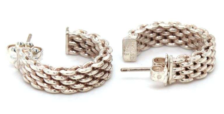 Tiffany & Co Somerset Mesh hoop earrings