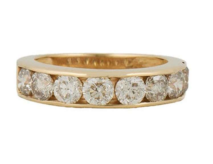 2.40ctw Round Diamond Channel Set Eight Stone Wedding Band Ring in 14K